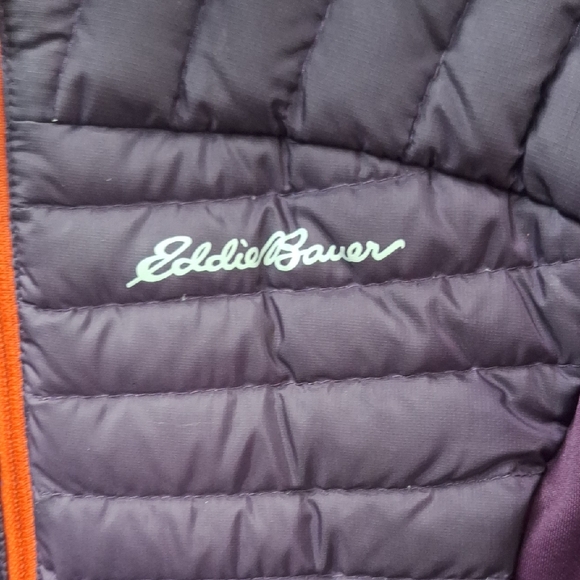 Eddie Bauer Plum Jacket with Bright Orange Zipper - Picture 3 of 6
